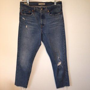 Levi’s Premium Distressed High Rise Button Fly Wedgie Jeans